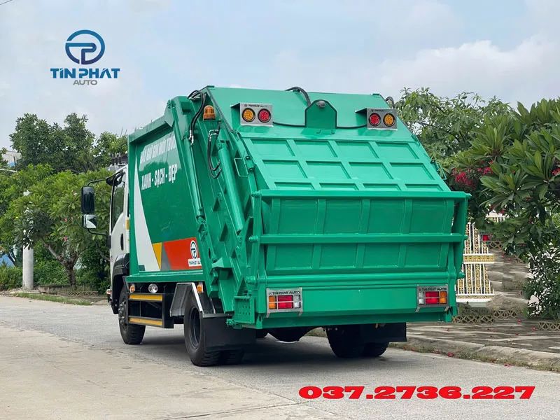 xe ép rác 9 khối isuzu máng xúc