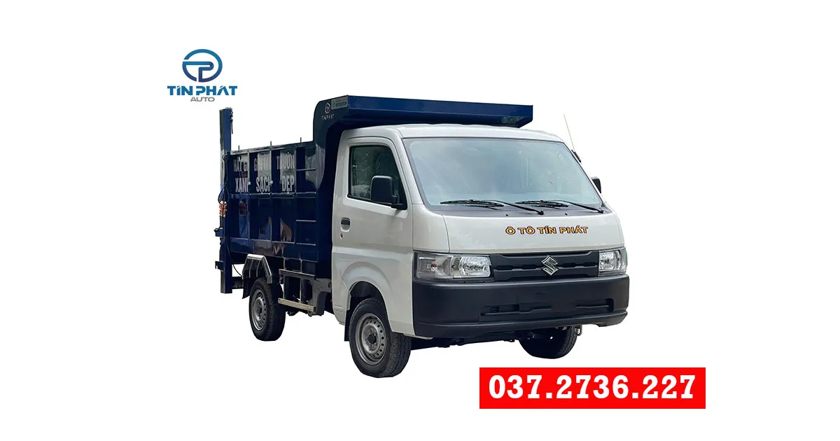 xe chở rác 3 khối suzuki có bửng nâng mới nhất