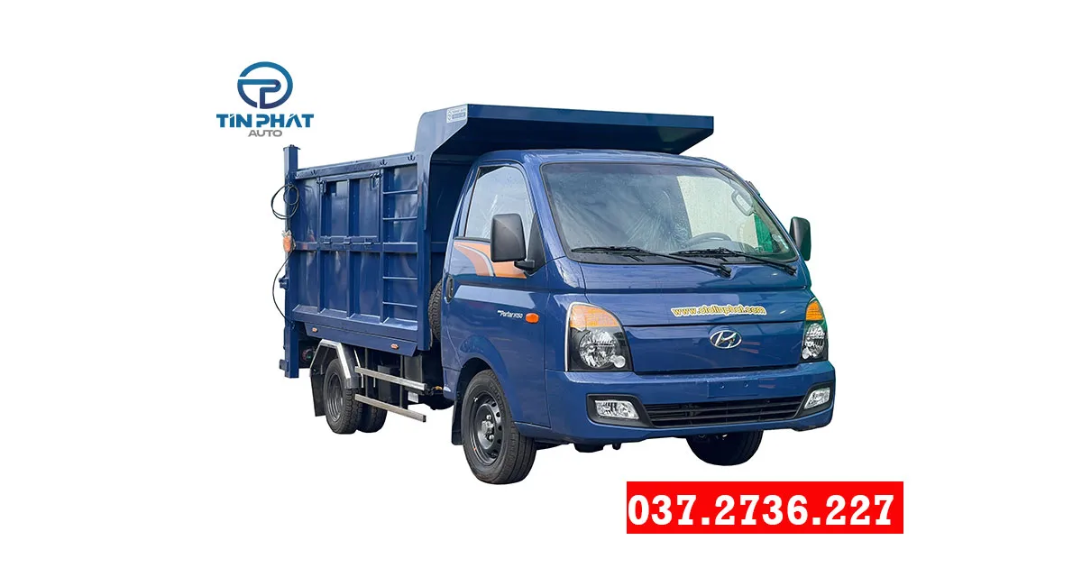 xe chở rác 5 khối hyundai có bửng nâng thùng inox