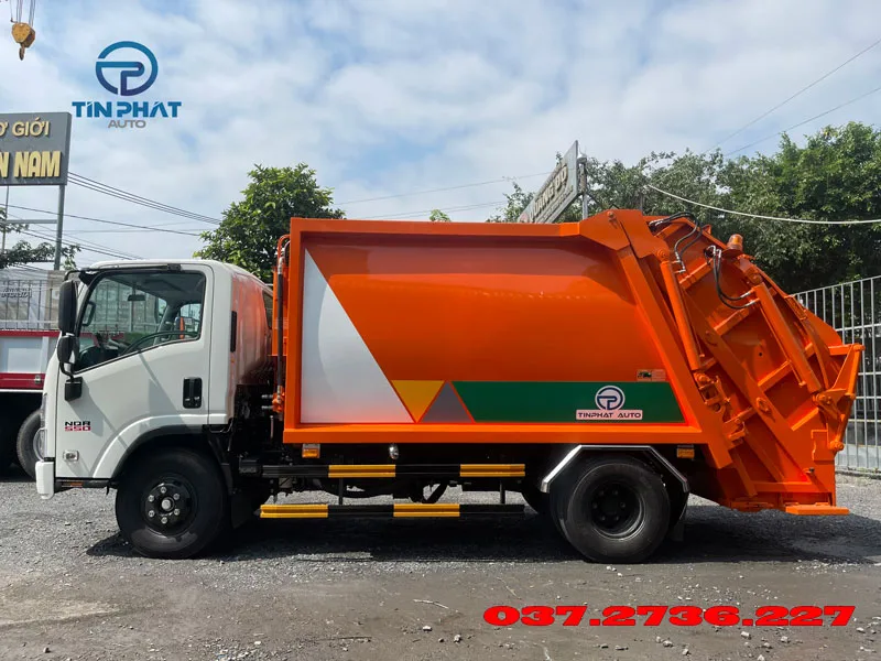 xe ép rác 7 khối isuzu thùng inox chát lượng cao