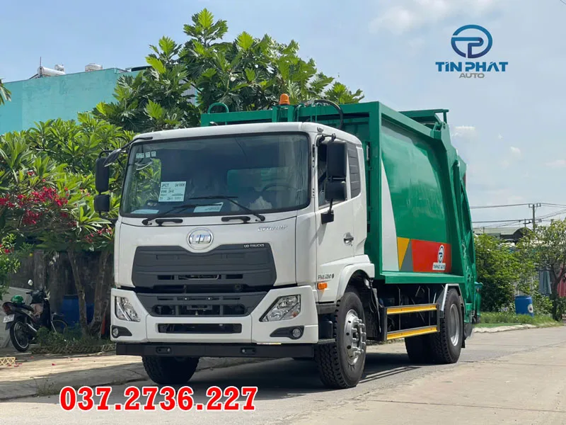 xe ép rác bán chạy thịnh hành UD 14 khối nâng kẹp