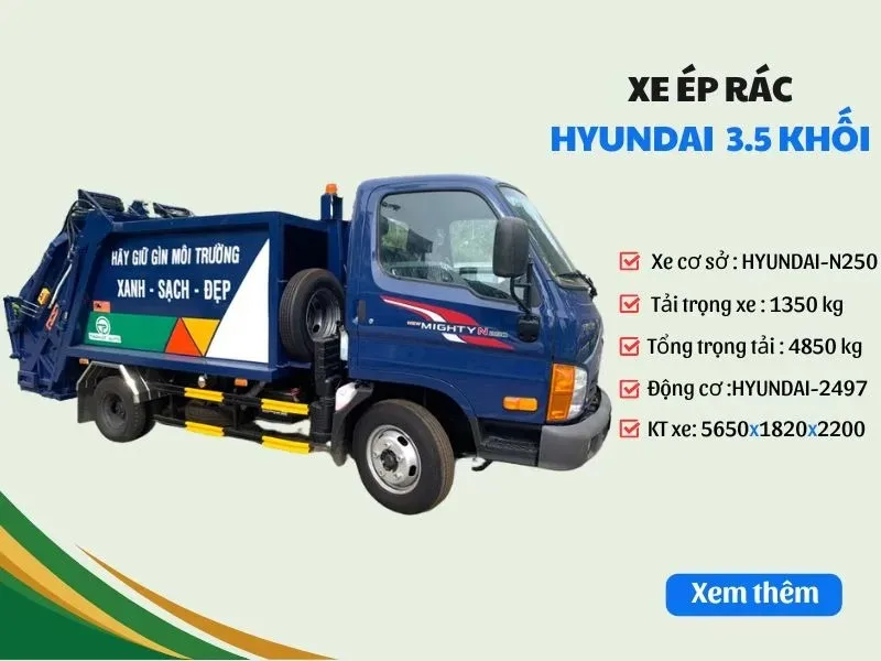 Xe Ép Rác Hyundai 3.5 Khối