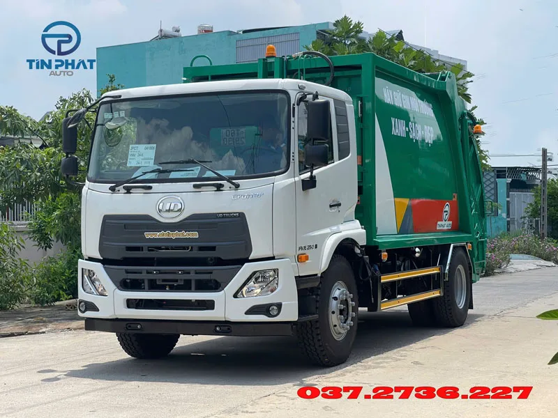 xe ép rác 14 khối UD cabin màu trắng