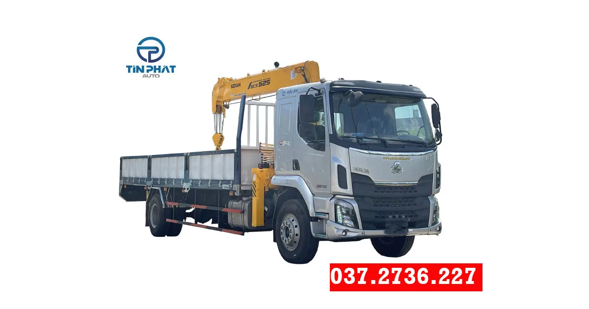 xe chenglong 2 chân gắn cẩu 5 tấn soosan xe tải cẩu 5 tấn 5 khúc