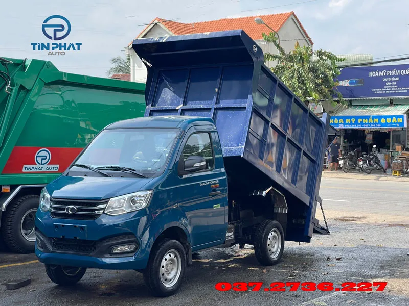 xe chở rác 4 khối thaco tf220 màu xanh