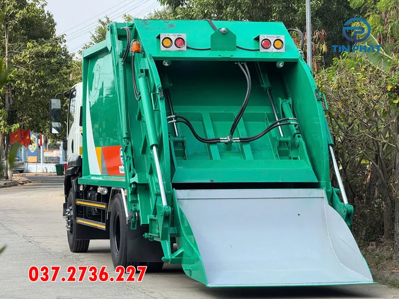 xe ép rác 14 khối ISUZU FVR , xe ép rác 14 khối Máng Xúc 