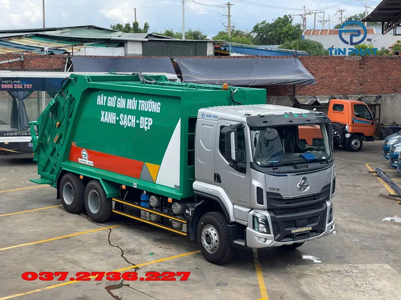 xe ép rác 24 khối chenglong 3 chân thùng inox