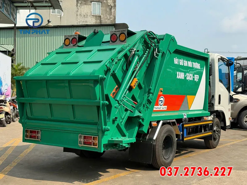 xe ép rác 3 khối isuzu qkr230 e5 máng xúc