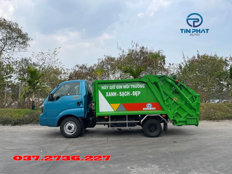 xe ép rác 3 khối kia k250 kích thước nhỏ gọn nhất
