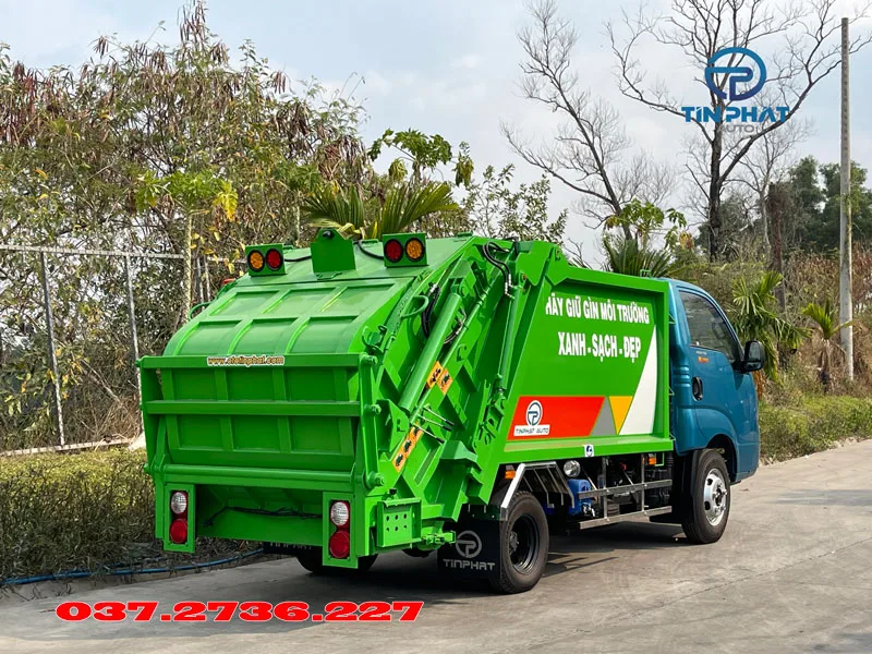 xe ép rác 3 khối kia k250 máng xúc chui được chung cư