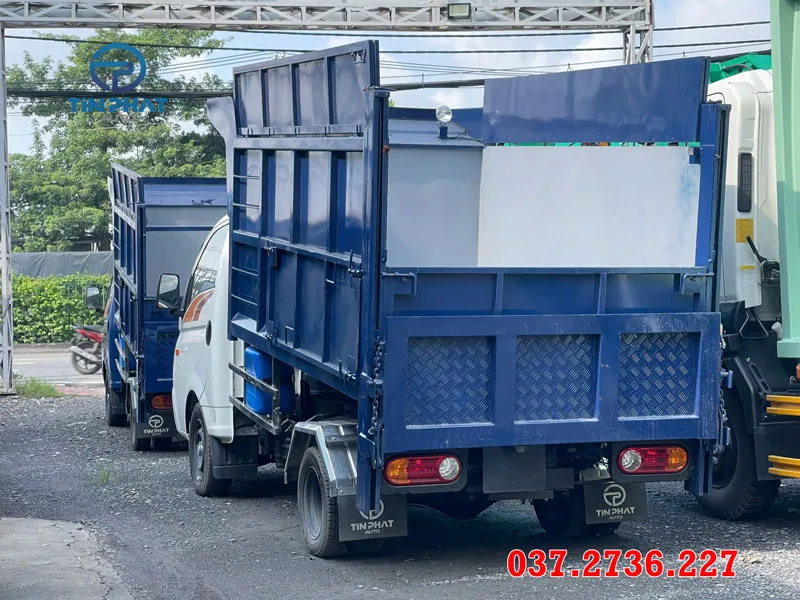 giá xe chở rác thùng inox có bửng nâng 