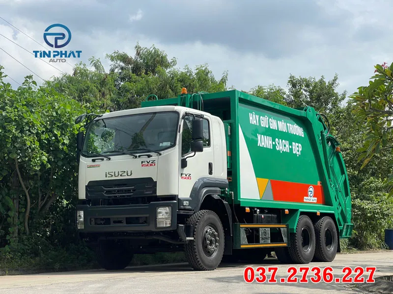 giá xe ép rác 22 khối nâng kẹp isuzu FVZ giá xe ép rác isuzu