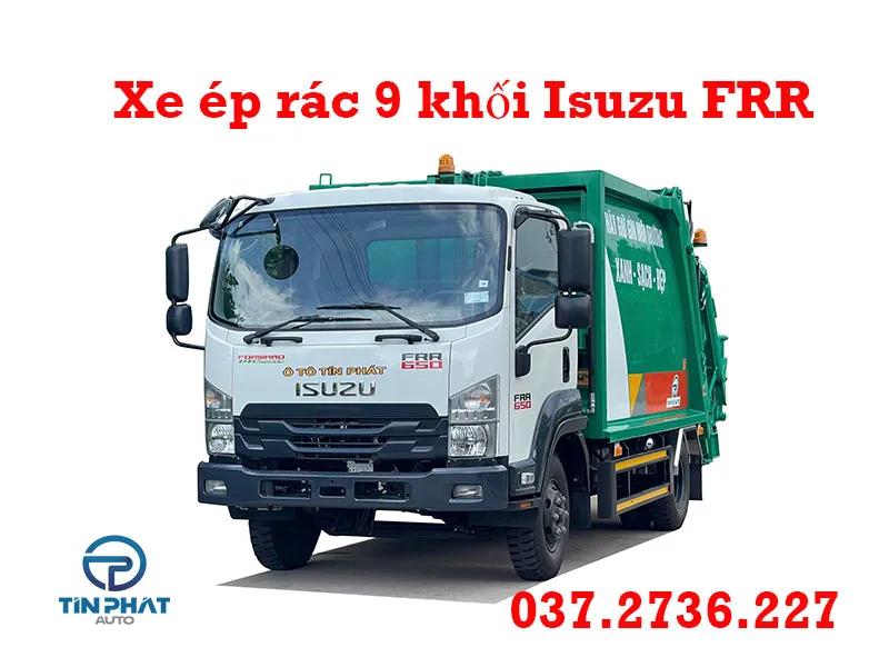 giá xe ép rác isuzu 9 khối máng xúc 