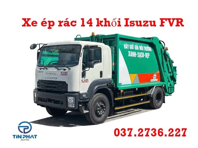 giá xe ép rác isuzu 14 khối máng xúc 